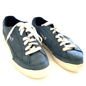 Nike platform blue suede sneakers